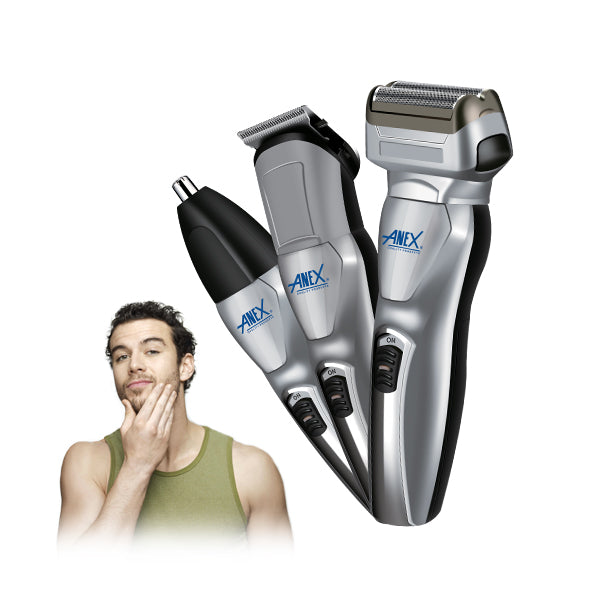 Anex AG-7068 3-in-1 Hair Trimmer, Nose Trimmer & Shaver