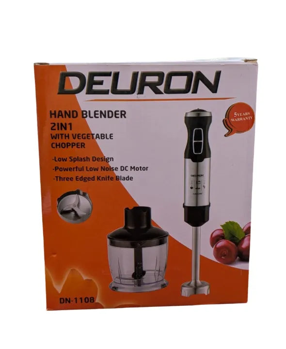 Deuron DN-1108 Hand Blender 2-in-1 with Vegetable Chopper