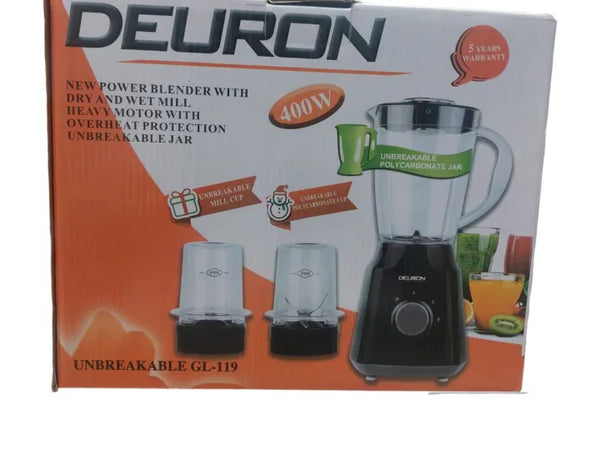 Deuron GL-119 Unbreakable Jar Blender 3-in-1