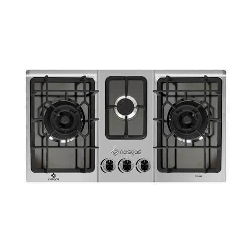 NasGas DG-444 BK 3 Burner Built-in Gas Hob with Stainless Steel Top