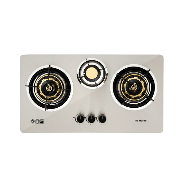 NasGas DG-1428 SS 3 Burner Built-in Gas Hob with Stainless Steel Finish