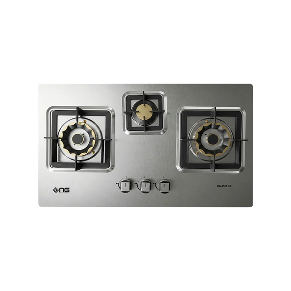 NasGas DG-1530 SS 3 Burner Built-in Gas Hob with Stainless Steel Top