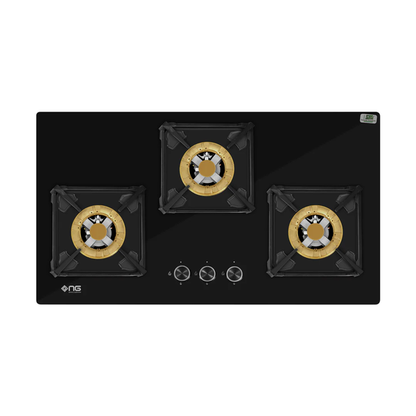NasGas DG-227 G 3 Burner Built-in Gas Hob with Tempered Glass Top