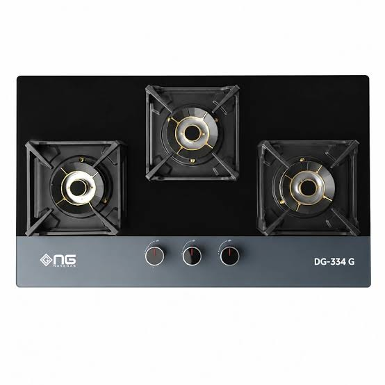 NasGas DG-334G 3 Burner Built-in Gas Hob with FFD, Auto Ignition & Tempered Glass Top