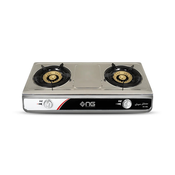 NasGas DG-1088 2 Burner Table Top Gas Stove with Auto Ignition & Double Nozzle Burners