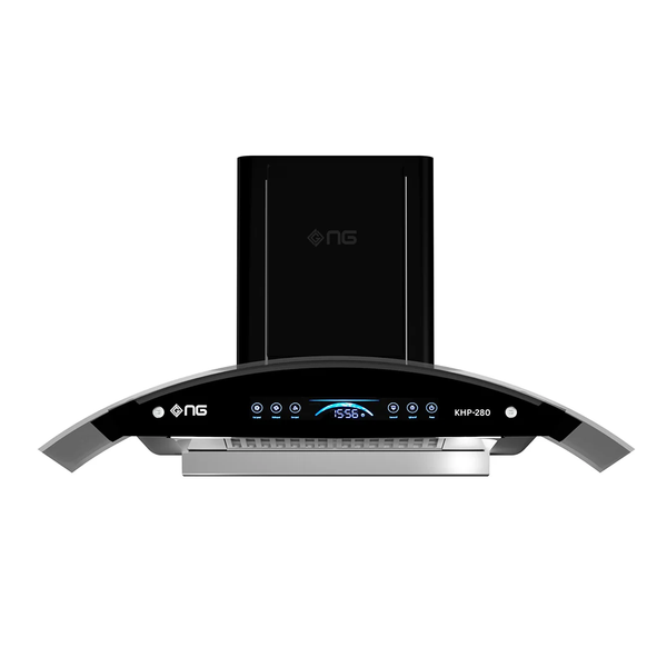 NasGas KHD-280 90cm Smart Arc Glass Kitchen Hood with Auto Clean, Motion & Smoke Sensor